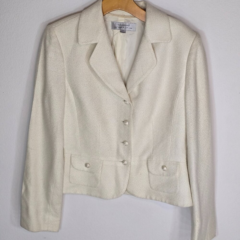 Off White Tahari Business Skirt Suit